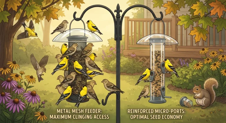 Best Tube Feeder for Finches: Port Size and Mesh Design Are What Actually Matter