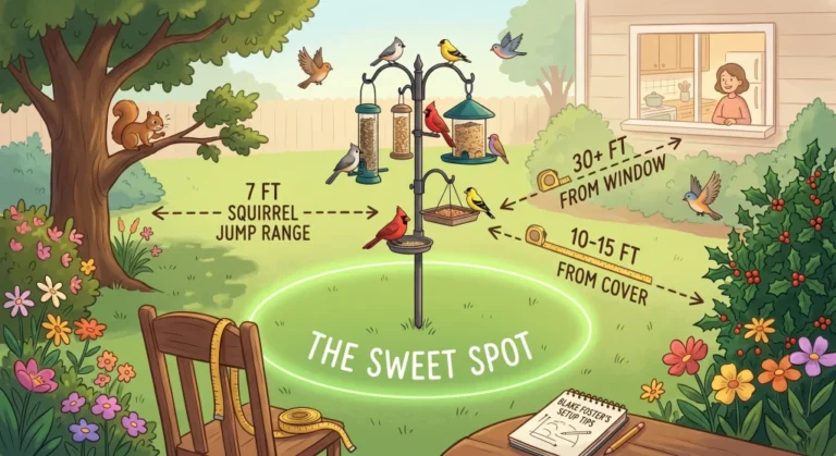 Where to Place a Bird Feeder: The Spot That Checks All Three Rules at Once