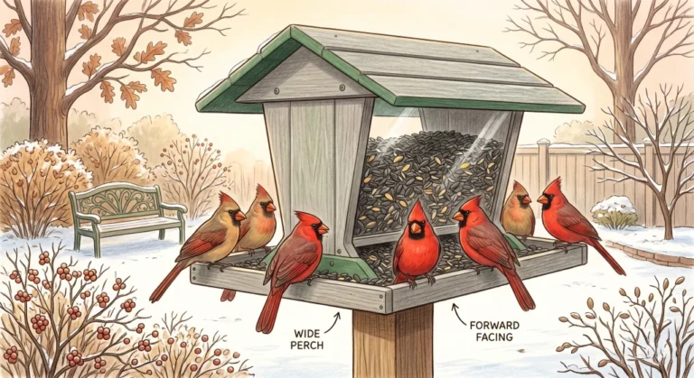Best Hopper Feeder for Cardinals: Wide Perch and Forward-Facing – That’s the Formula