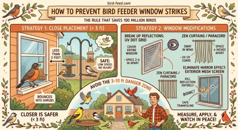How to Prevent Bird Feeder Window Strikes: The Rule That Saves 100 Million Birds