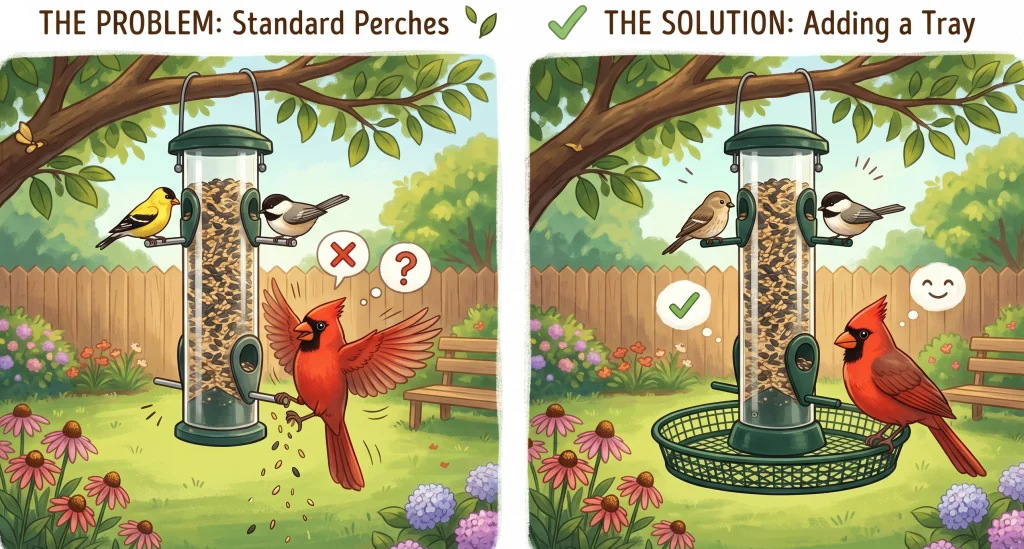 Tube Bird Feeder With Tray