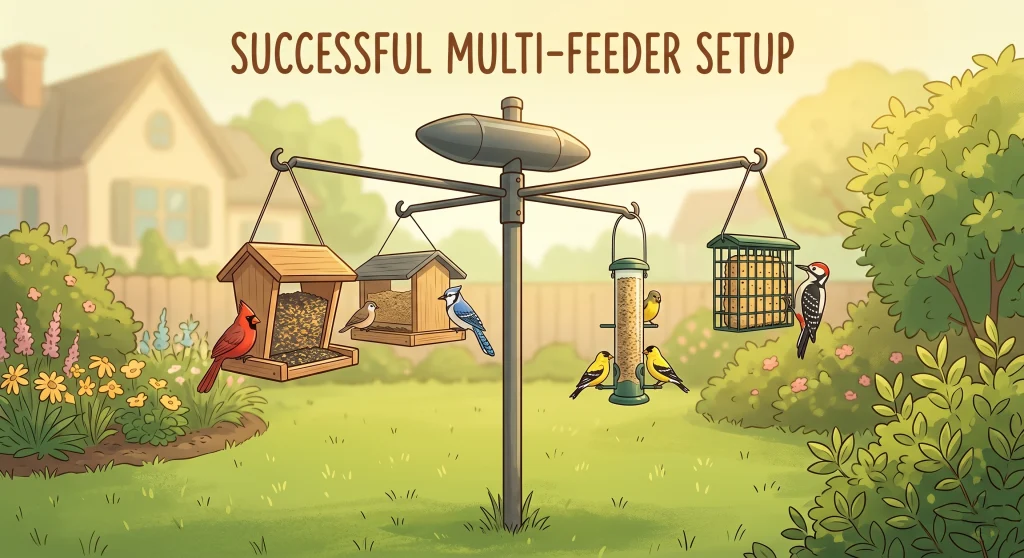 Multi Arm Bird Feeder Pole